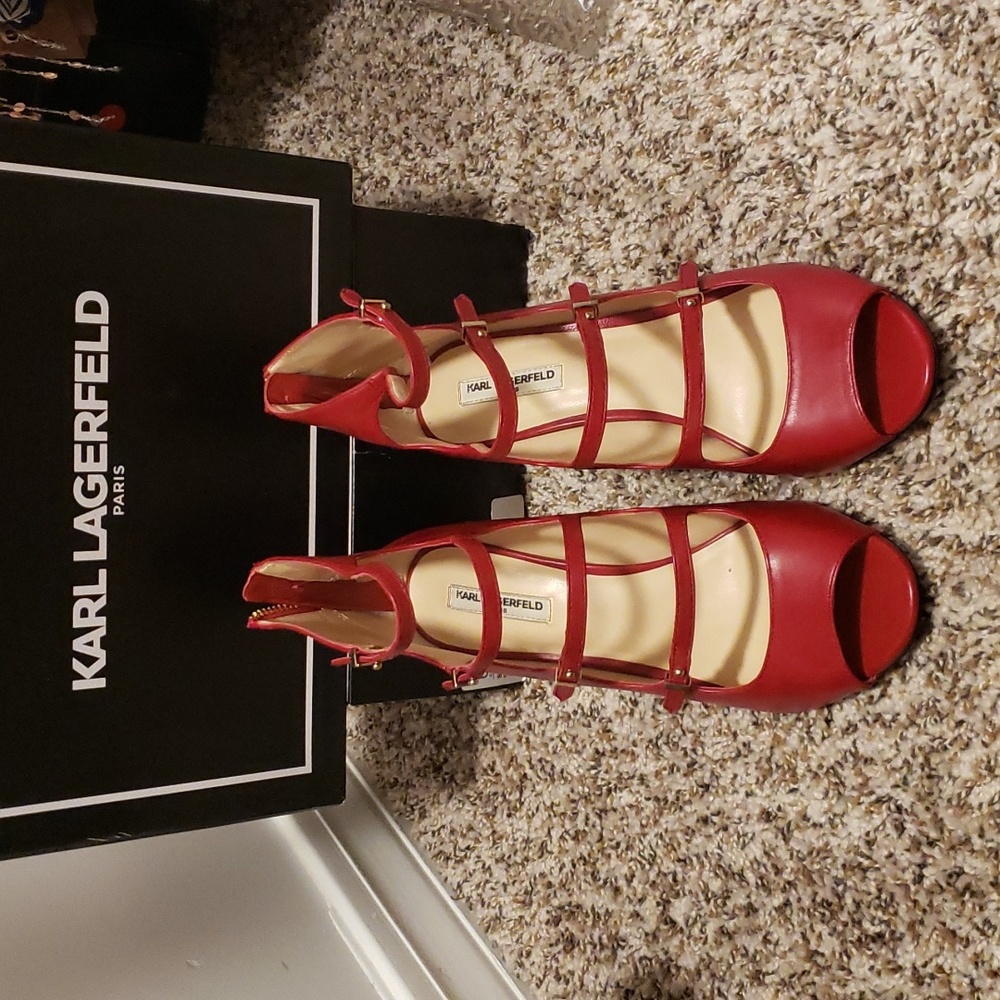 Karl Lagerfeld zip up heels